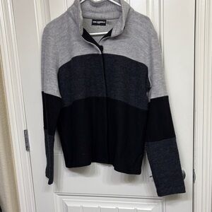 Karl Lagerfeld Two-Tone Gray and Black Sweater